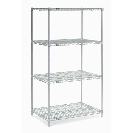 Nexel Wire Shelving, Poly-Z-Brite, 24W x 14D x 86H 14248Z